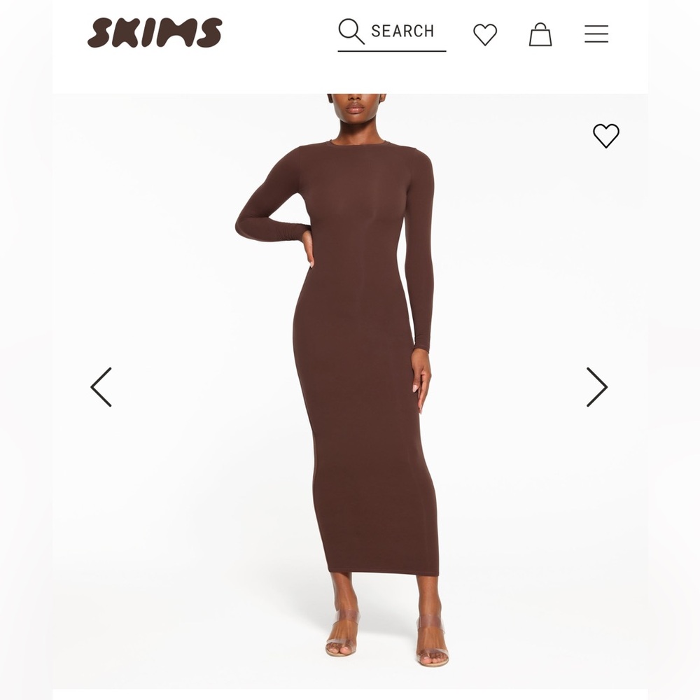 SKIMS Fits Everybody Crew Neck Long Sleeve Dress